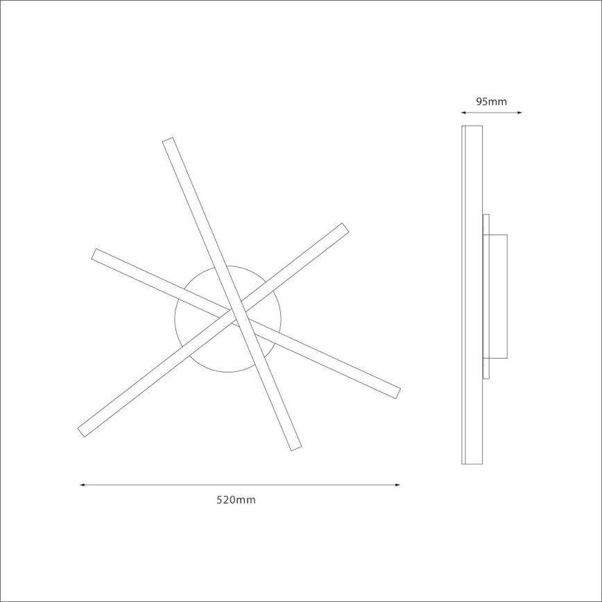 Candeeiro de tecto LED STICK LED/12W/230V preto