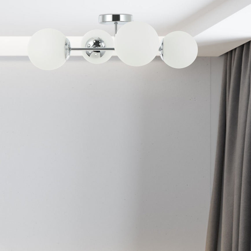 Candeeiro de tecto MADDIE 4xE14/5W/230V cromado brilhante