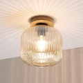 Candeeiro de tecto MILOU WOOD 1xE27/15W/230V carvalho/bege fumado Ø 20 cm