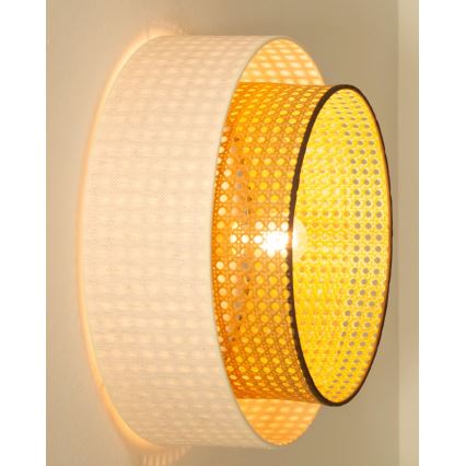 Candeeiro de tecto NATIA 1xE27/60W/230V branco/castanho