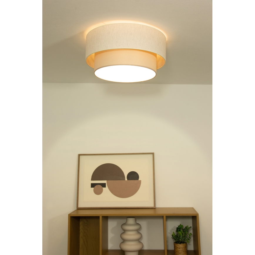 Candeeiro de tecto NATIA 1xE27/60W/230V diâmetro 45 cm cor creme