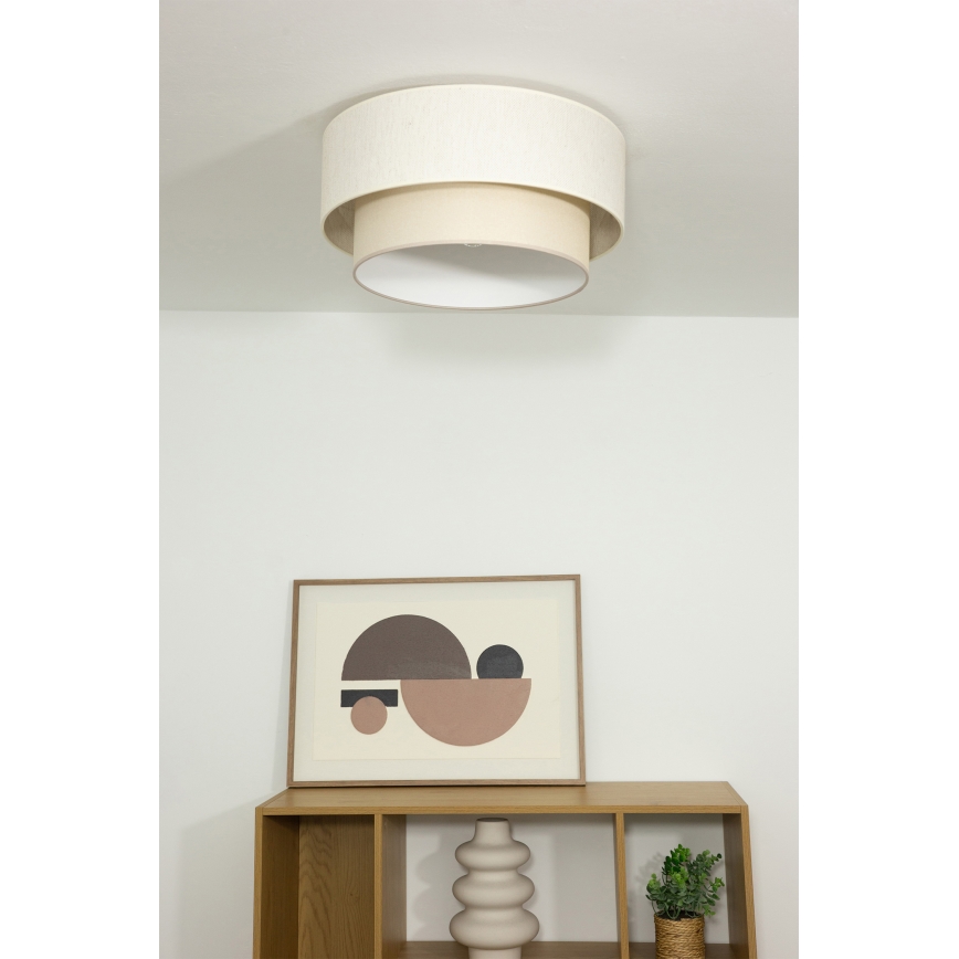 Candeeiro de tecto NATIA 1xE27/60W/230V diâmetro 45 cm cor creme