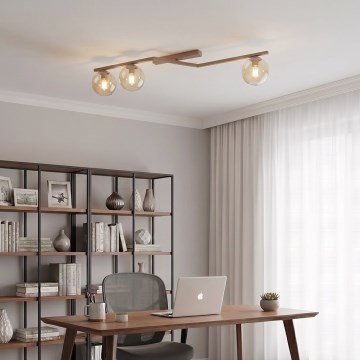 Candeeiro de tecto NATON 3xE14/10W/230V bege/bege fumê