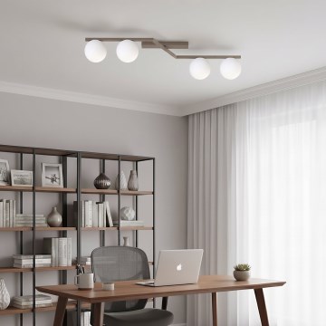 Candeeiro de tecto NATON 4xE14/10W/230V bege/branco