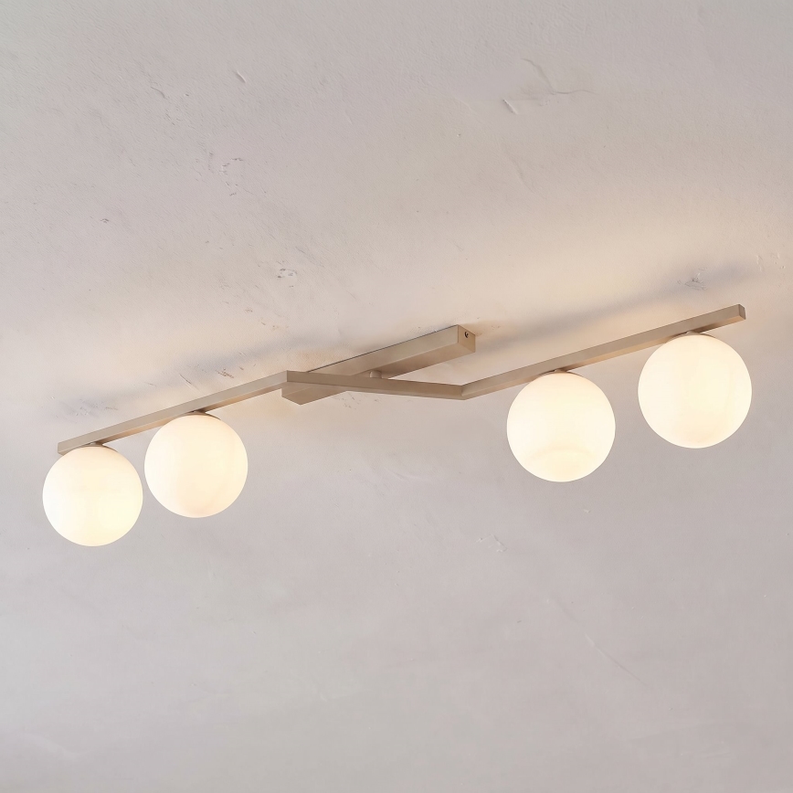 Candeeiro de tecto NATON 4xE14/10W/230V bege/branco