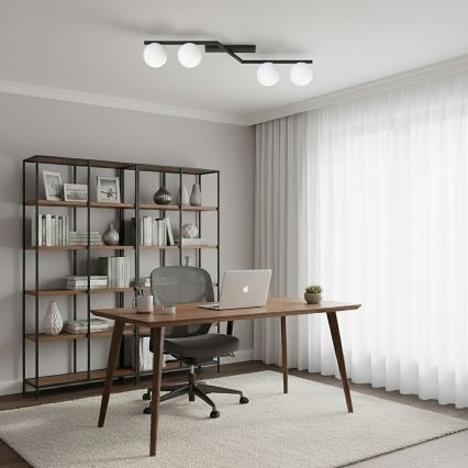 Candeeiro de tecto NATON 4xE14/10W/230V preto/branco