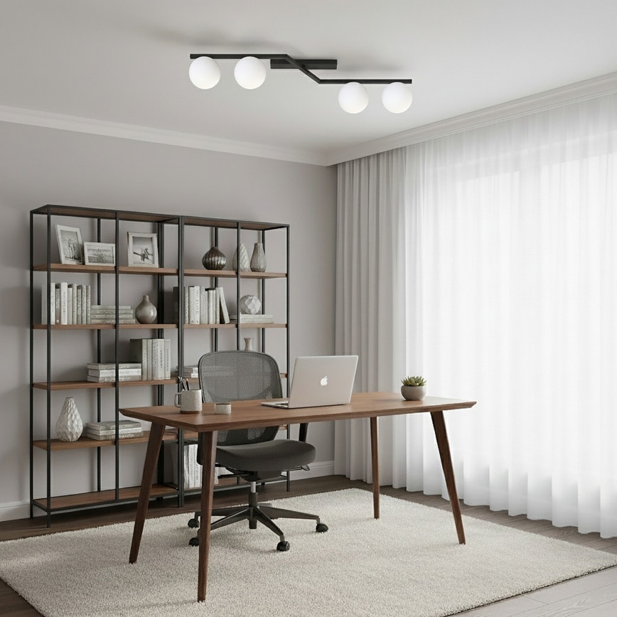 Candeeiro de tecto NATON 4xE14/10W/230V preto/branco