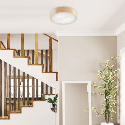 Candeeiro de tecto NATURAL 2xE27/60W/230V Ø 37,5 cm, em pinho