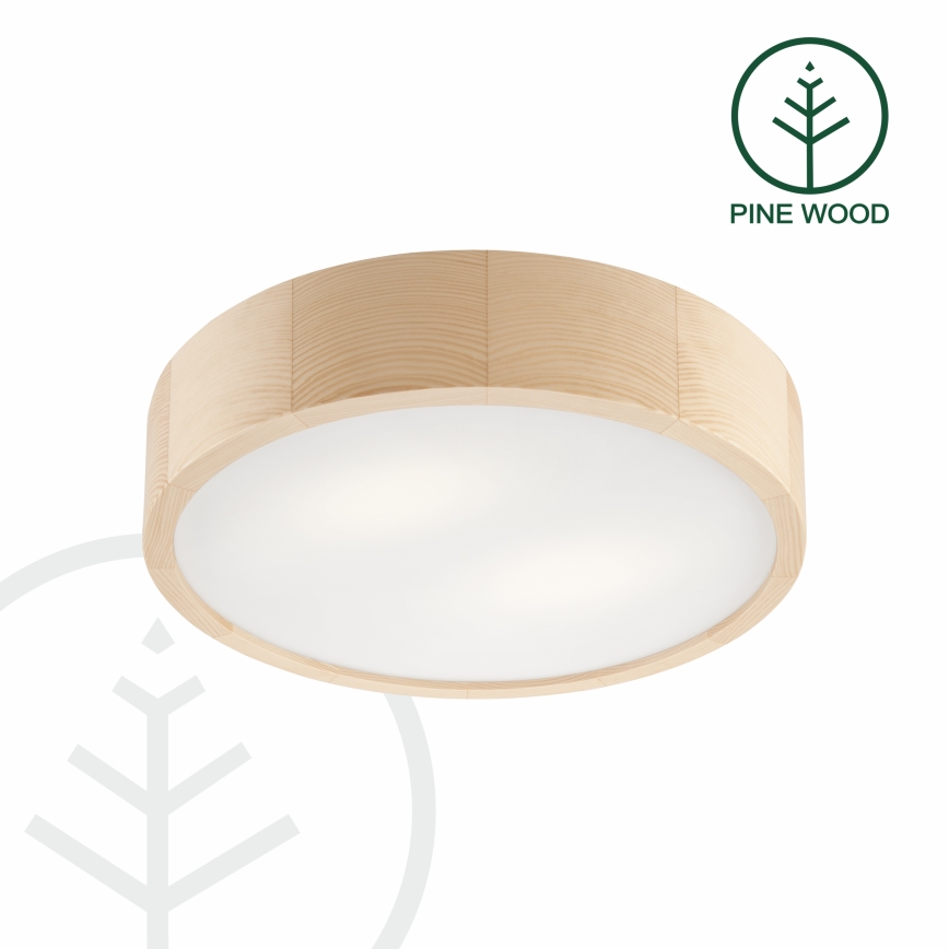 Candeeiro de tecto NATURAL 2xE27/60W/230V Ø 37,5 cm, em pinho