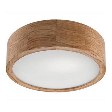 Candeeiro de tecto OAK 1xE27/60W/230V, acabamento em carvalho, Ø 27,5 cm