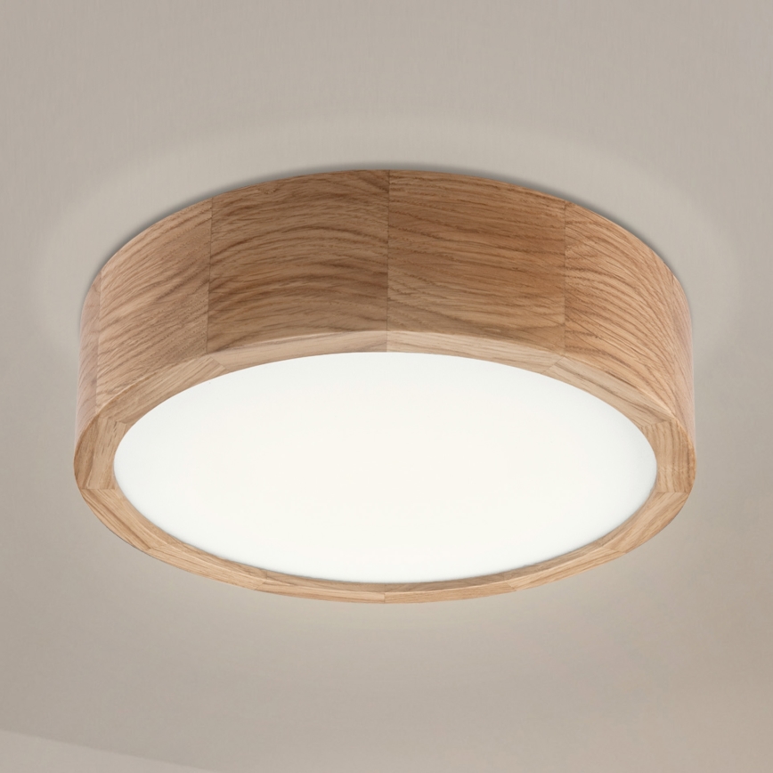 Candeeiro de tecto OAK 1xE27/60W/230V, acabamento em carvalho, Ø 27,5 cm