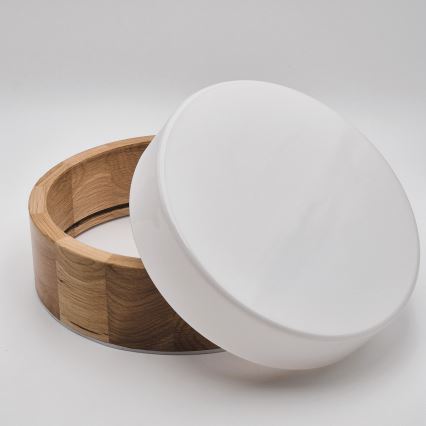 Candeeiro de tecto para casa de banho OAK, 2xE27/15W/230V, IP54, acabamento em carvalho, diâmetro 27 cm