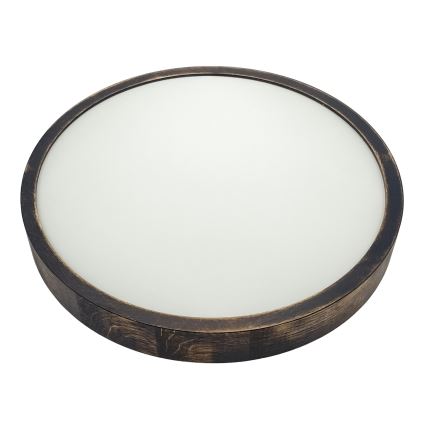 Candeeiro de tecto OAK SMOKY SLIM 2xE27/15W/230V, diâmetro 37 cm, carvalho/castanho escuro