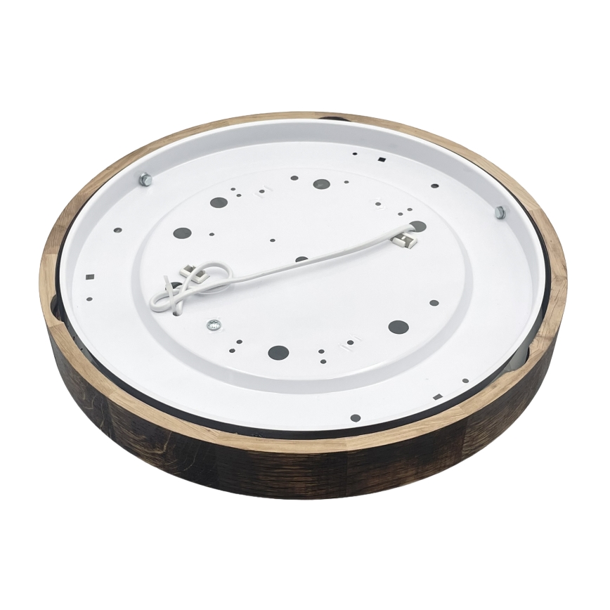 Candeeiro de tecto OAK SMOKY SLIM 2xE27/15W/230V, diâmetro 37 cm, carvalho/castanho escuro