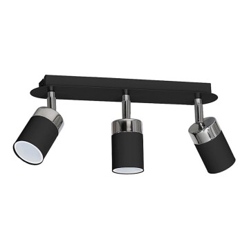 Candeeiro de tecto orientável JOKER 3x GU10/25W/230V, preto/cromado brilhante