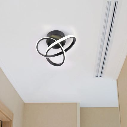 Candeeiro de tecto OSKAR LED/15W/230V Ø 25 cm preto