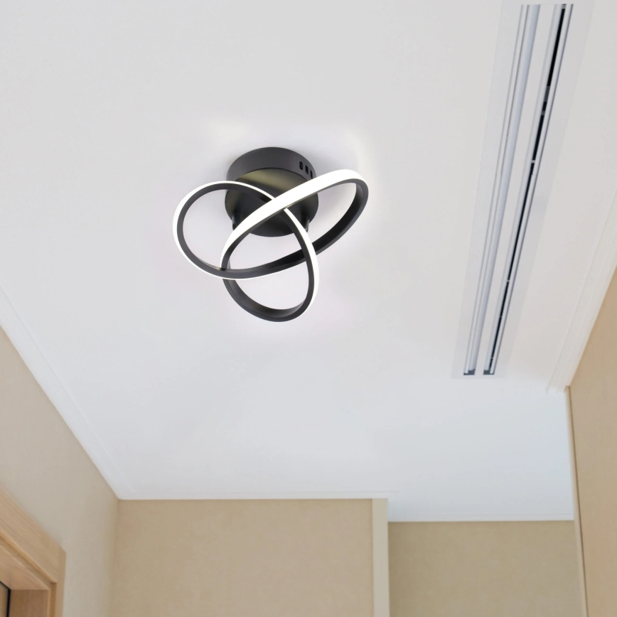 Candeeiro de tecto OSKAR LED/15W/230V Ø 25 cm preto
