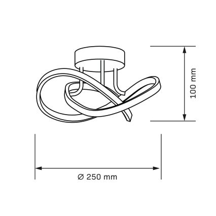 Candeeiro de tecto OSKAR LED/15W/230V Ø 25 cm preto