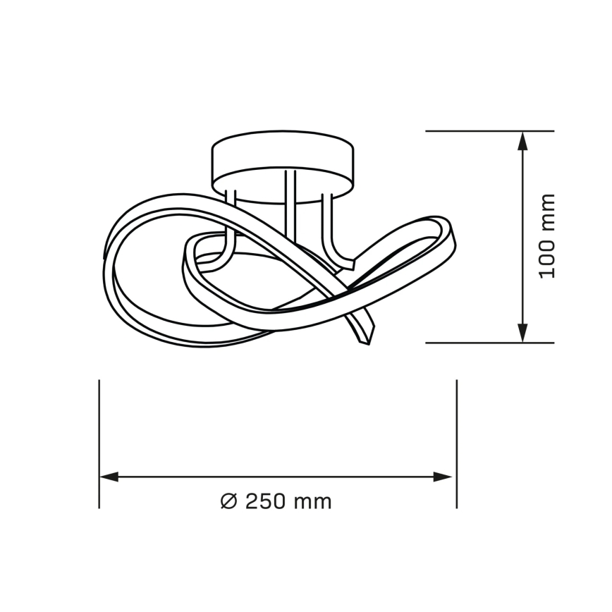 Candeeiro de tecto OSKAR LED/15W/230V Ø 25 cm preto