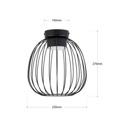 Candeeiro de tecto OVELLA 1xGX53/10W/230V Ø 25 cm preto