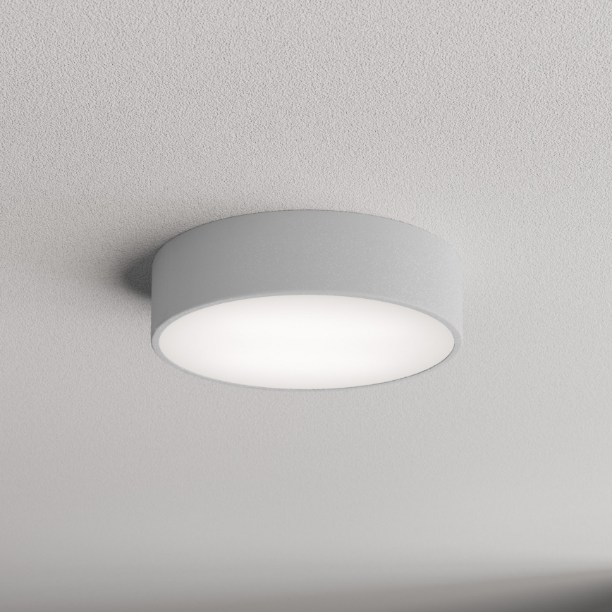 Candeeiro de tecto para casa de banho com sensor CLEO 2xE27/24W/230V, diâmetro 30 cm, cinzento, IP54