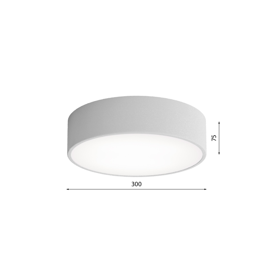 Candeeiro de tecto para casa de banho com sensor CLEO 2xE27/24W/230V, diâmetro 30 cm, cinzento, IP54
