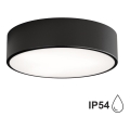 Candeeiro de tecto para casa de banho com sensor CLEO, 2xE27/24W/230V, Ø 30 cm, preto, IP54