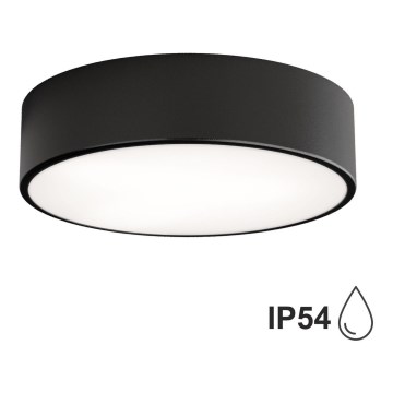 Candeeiro de tecto para casa de banho com sensor CLEO, 2xE27/24W/230V, Ø 30 cm, preto, IP54