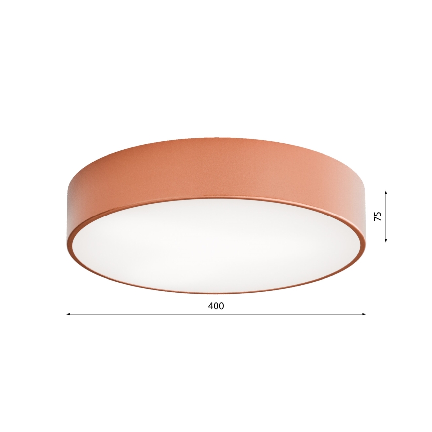 Candeeiro de tecto para casa de banho com sensor CLEO, 3x E27/24W/230V, diâmetro 40 cm, acabamento em cobre, IP54