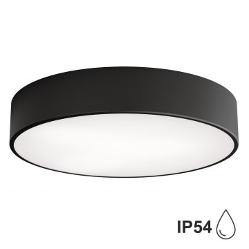 Candeeiro de tecto para casa de banho com sensor CLEO 3xE27/24W/230V, diâmetro 40 cm, preto, IP54