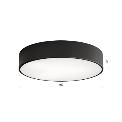 Candeeiro de tecto para casa de banho com sensor CLEO 3xE27/24W/230V, diâmetro 40 cm, preto, IP54