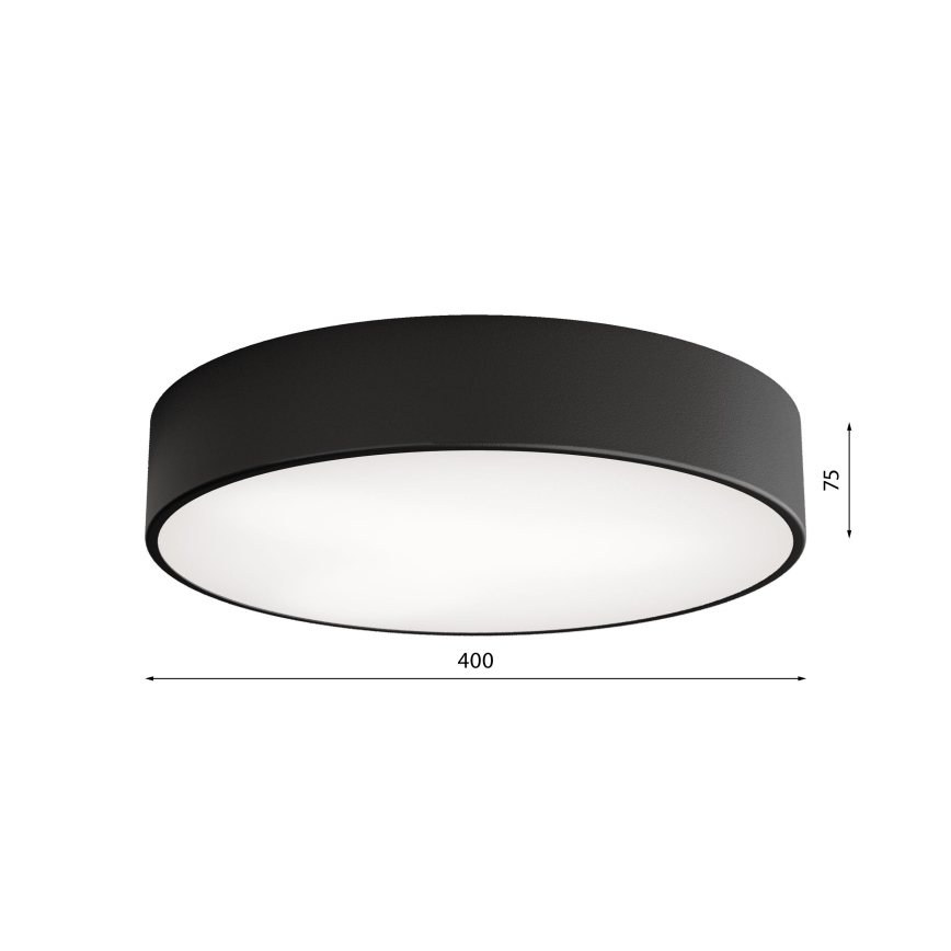 Candeeiro de tecto para casa de banho com sensor CLEO 3xE27/24W/230V, diâmetro 40 cm, preto, IP54