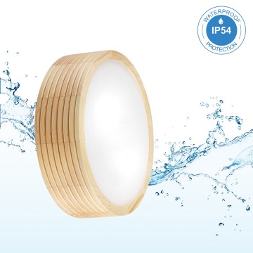 Candeeiro de tecto para casa de banho NATURAL MODERN 2xE27/15W/230V IP54 Ø 27,5 cm pinho