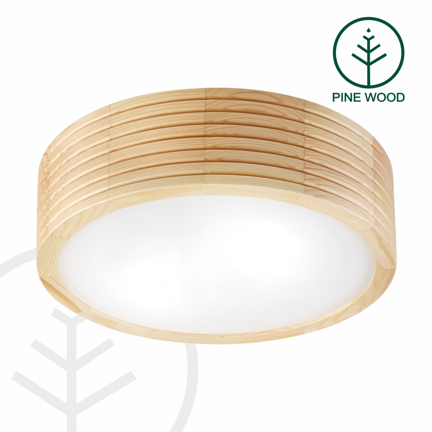 Candeeiro de tecto para casa de banho NATURAL MODERN 2xE27/15W/230V IP54 Ø 27,5 cm pinho