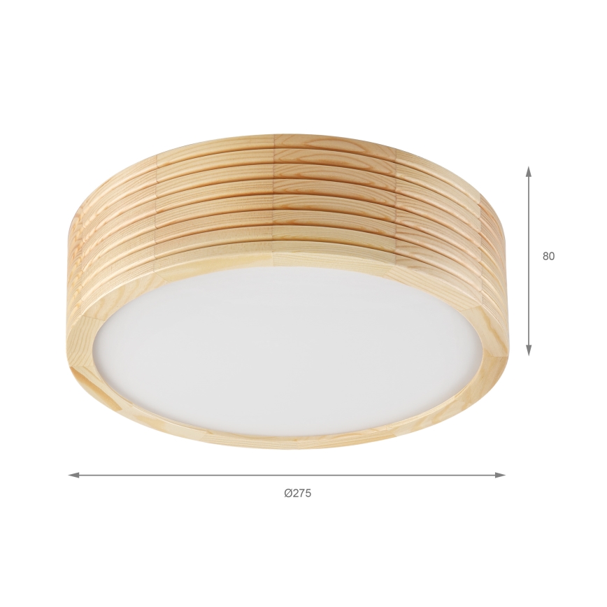 Candeeiro de tecto para casa de banho NATURAL MODERN 2xE27/15W/230V IP54 Ø 27,5 cm pinho