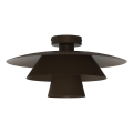 Candeeiro de tecto PLATO 1xE27/15W/230V diâmetro 32 cm castanho