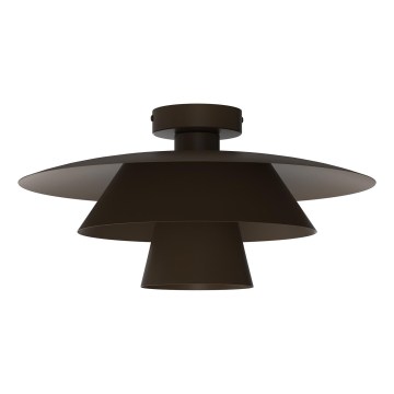 Candeeiro de tecto PLATO 1xE27/15W/230V diâmetro 32 cm castanho