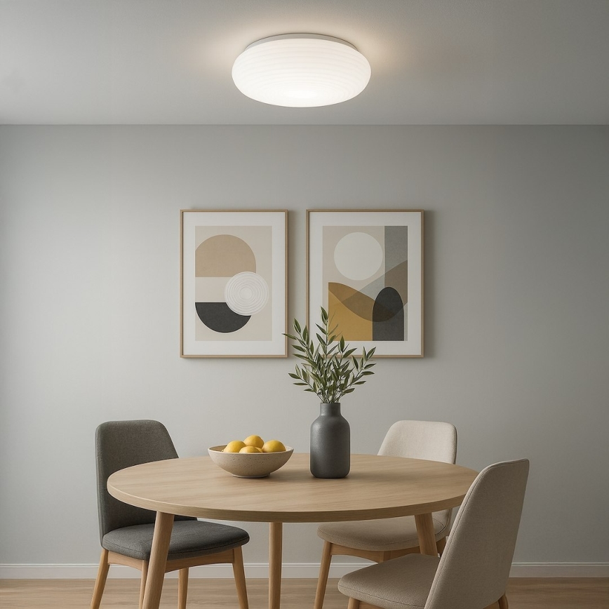 Candeeiro de tecto PULSO 3xE27/15W/230V Ø 42 cm branco
