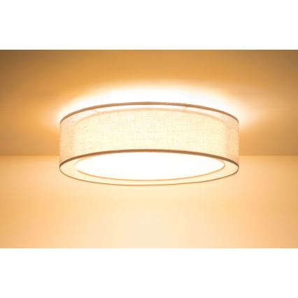 Candeeiro de tecto PURO 2xE27/40W/230V, diâmetro 50 cm, bege