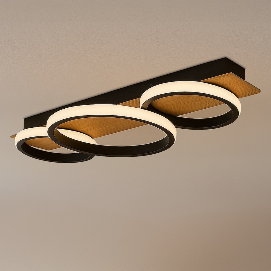 Candeeiro de tecto ROWENA LED/18W/230V preto/castanho