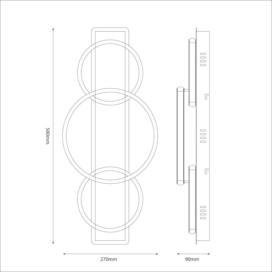 Candeeiro de tecto ROWENA LED/18W/230V preto/castanho