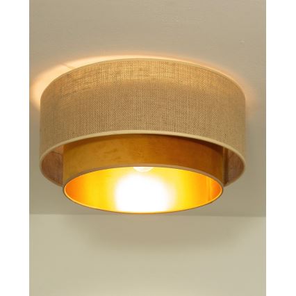 Candeeiro de tecto SARTA 1xE27/60W/230V Ø 45 cm cobre/juta