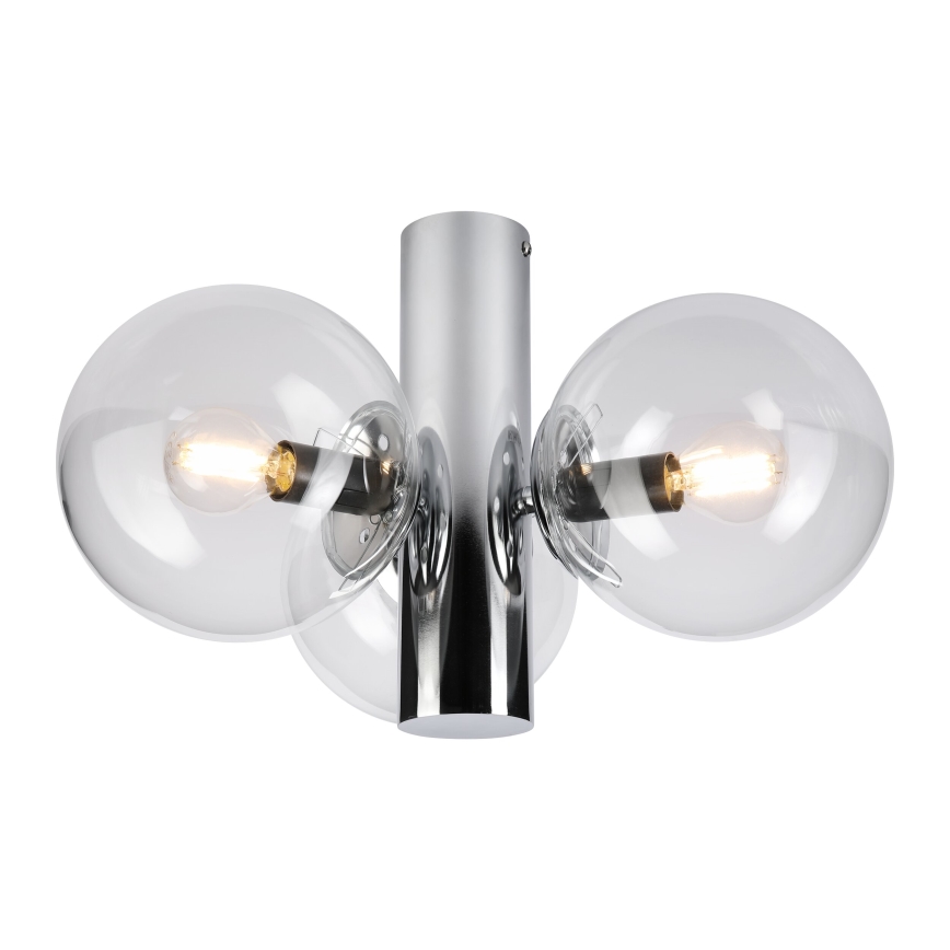 Candeeiro de tecto SFERIO 3xE14/5W/230V cromado brilhante/vidro transparente
