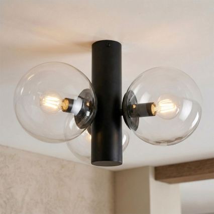 Candeeiro de tecto SFERIO 3xE14/5W/230V preto/transparente