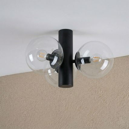 Candeeiro de tecto SFERIO 3xE14/5W/230V preto/transparente