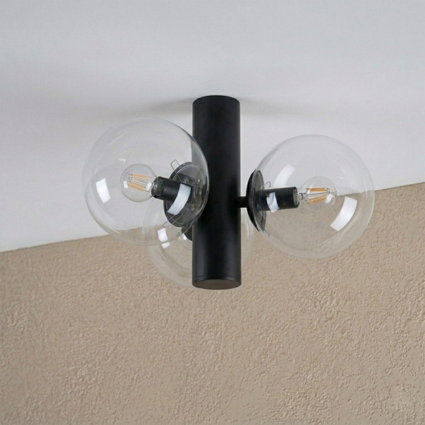Candeeiro de tecto SFERIO 3xE14/5W/230V preto/transparente