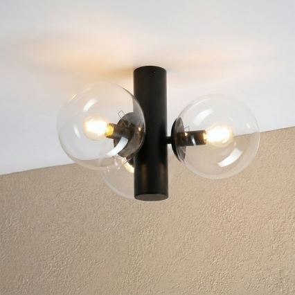 Candeeiro de tecto SFERIO 3xE14/5W/230V preto/transparente