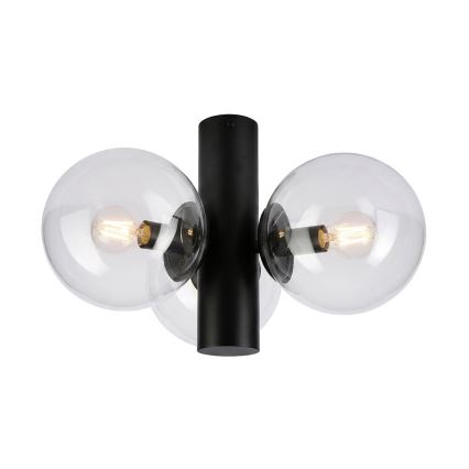 Candeeiro de tecto SFERIO 3xE14/5W/230V preto/transparente