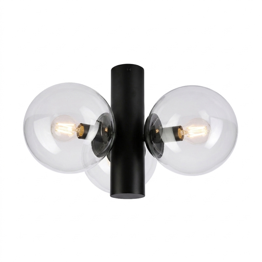 Candeeiro de tecto SFERIO 3xE14/5W/230V preto/transparente