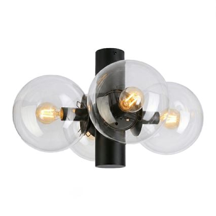 Candeeiro de tecto SFERIO 4xE14/5W/230V preto/transparente